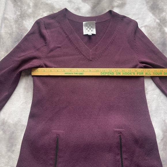Barbara wells studio viscose blend plum zipper sweater - Picture 5 of 7